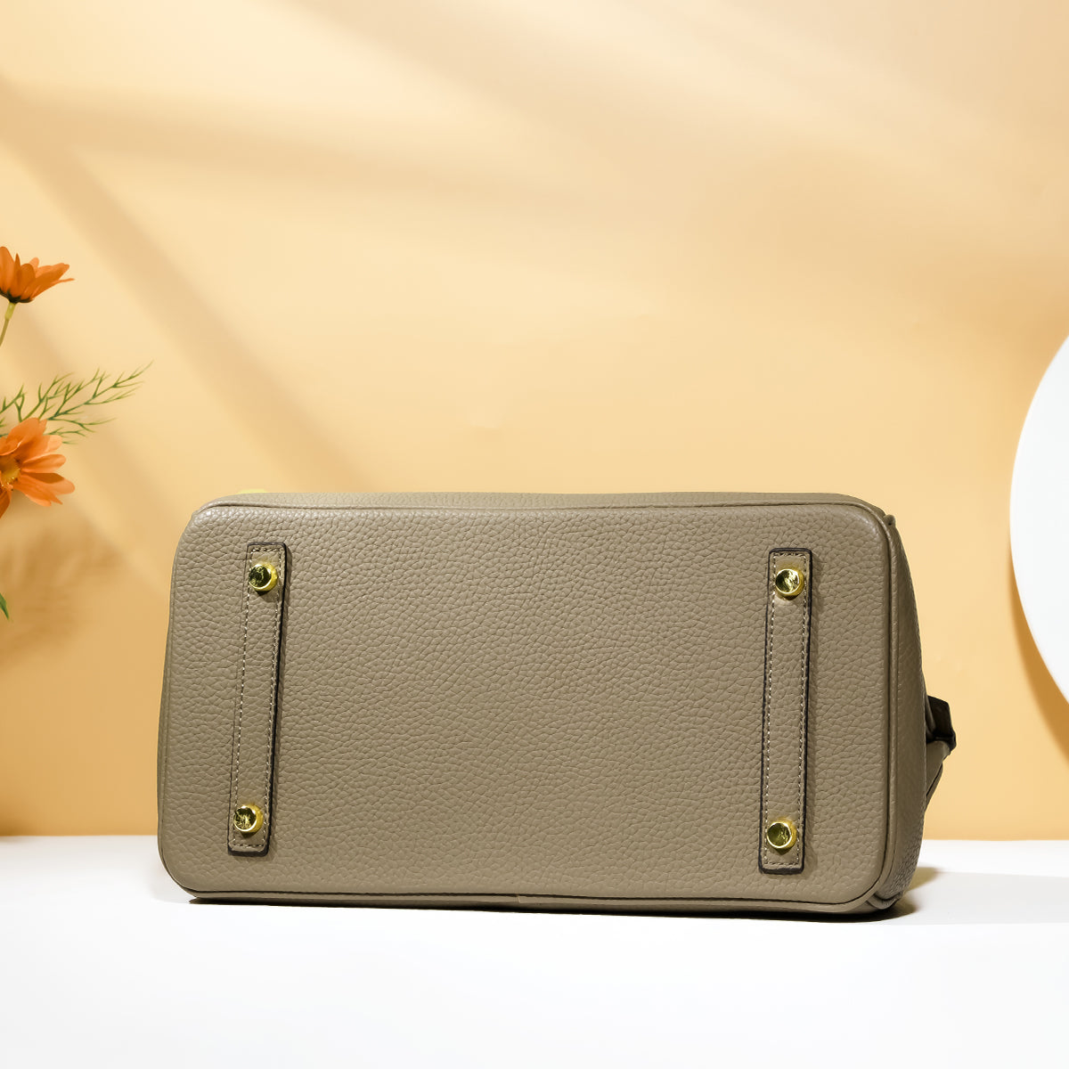 Bella-Milk Brown Leather Purse