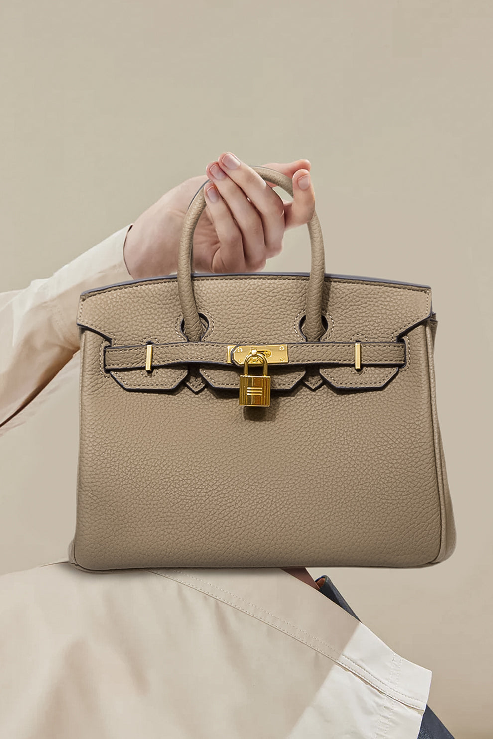 Bella-Milk Brown Leather Purse