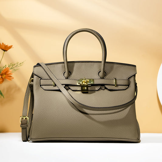 Bella-Milk Brown Leather Purse