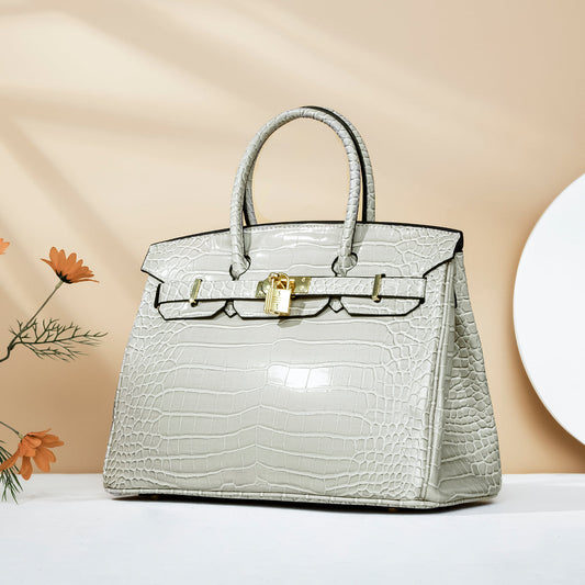 Bella-Milk White Leather Purse